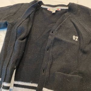 Bonpoint black and grey cashmere cardigan